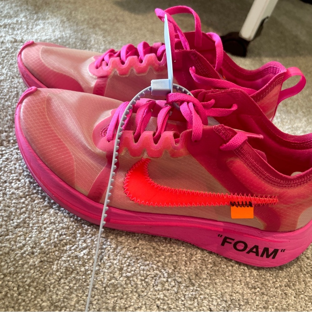 Size 6.5 - Nike Zoom Fly SP x OFF-WHITE Tulip Pink